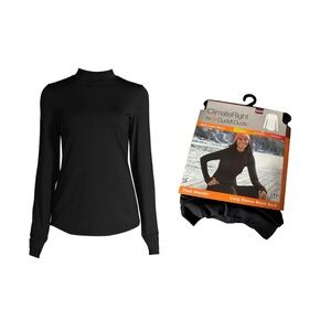 Cuddl Duds ClimateRight Women’s Long Sleeve Mock Neck Top - Black